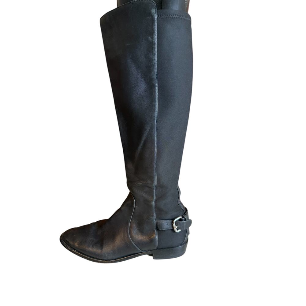 Coach Liza  Black Flat Knee High Leather Boots 6.5 *Flaw